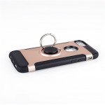 Wholesale iPhone 8 Plus / 7 Plus 360 Rotating Ring Stand Hybrid Case with Metal Plate (Gold)